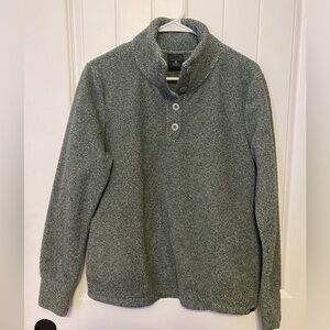 Green Outdoor Quarter Button Down CollarSweater